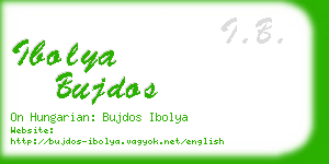 ibolya bujdos business card